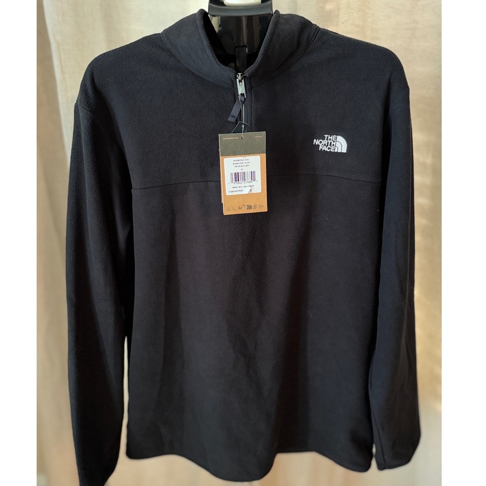 The North Face Anchor Quarter Zip Fleece Pullover Men's XL Black Gorpcore NWT